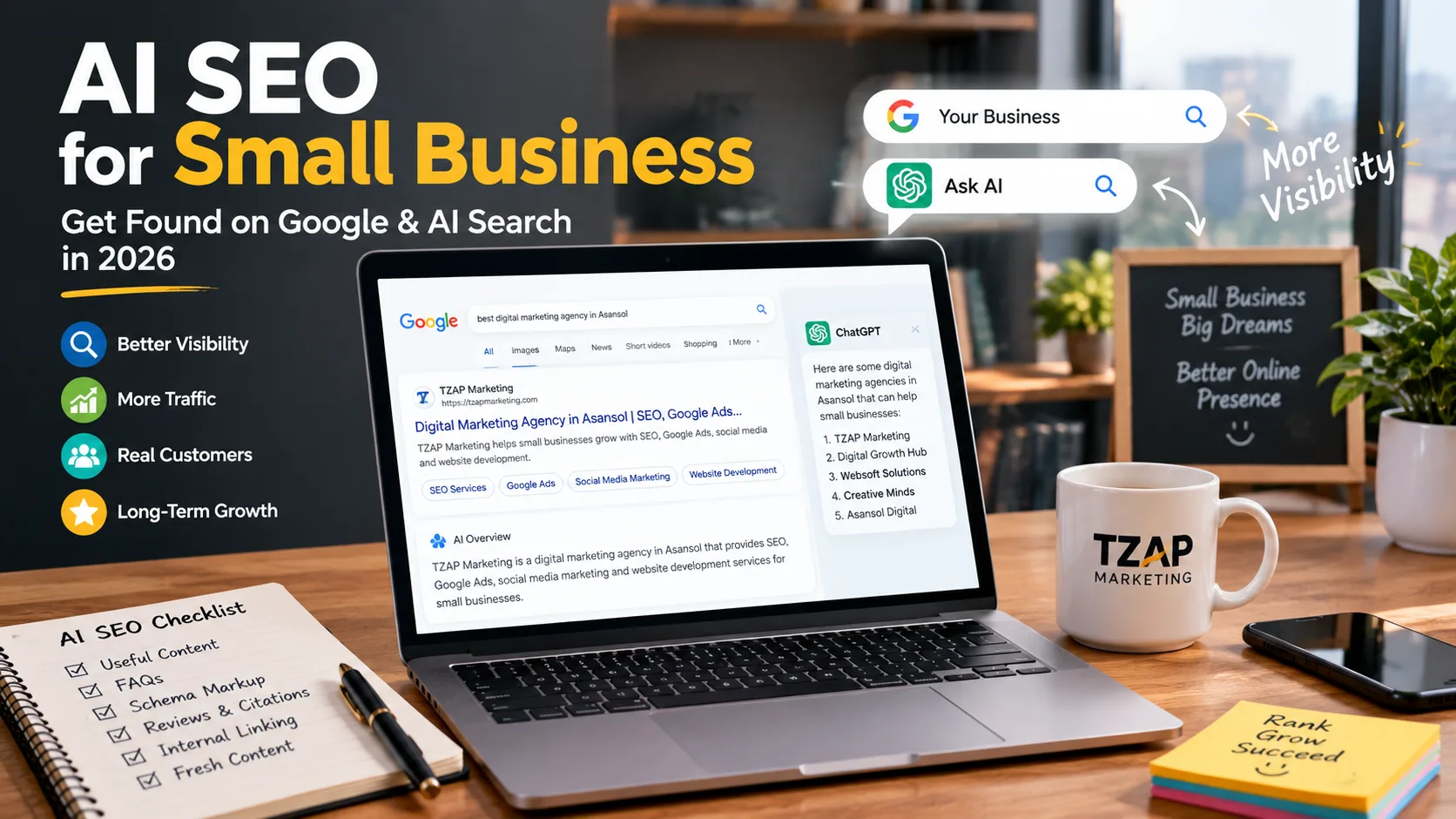 AI SEO for Small Business to improve Google and AI search visibility