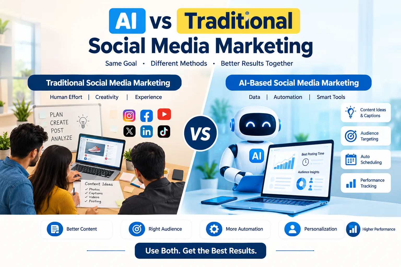 AI vs Traditional Social Media Marketing