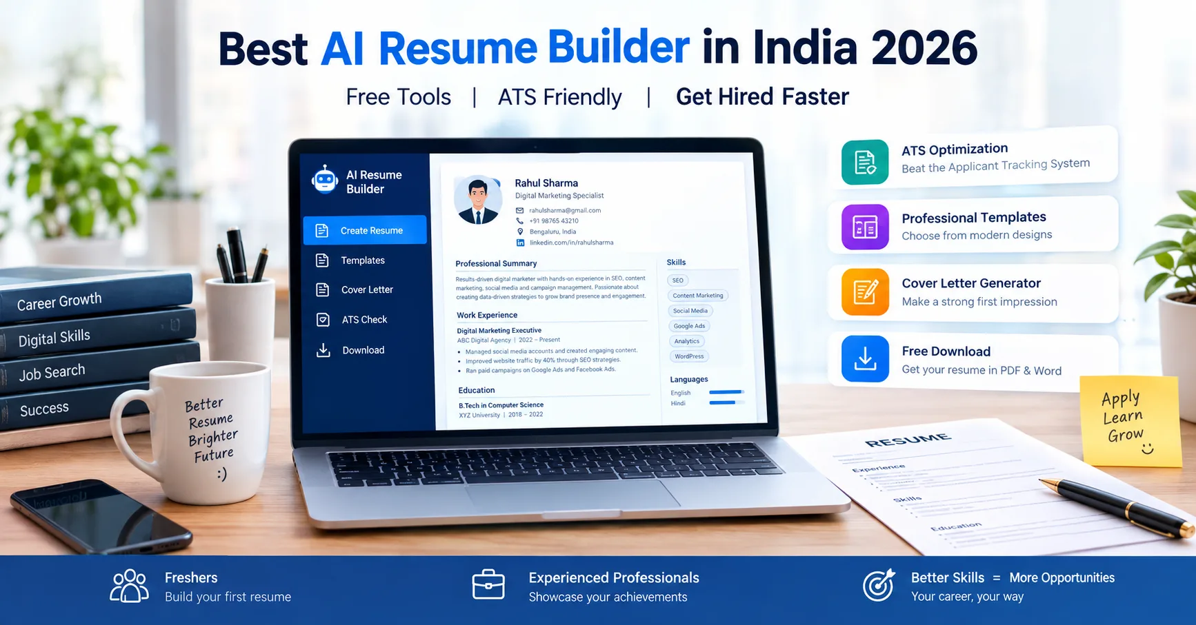 Best AI Resume Builder India 2026 for ATS-friendly resumes