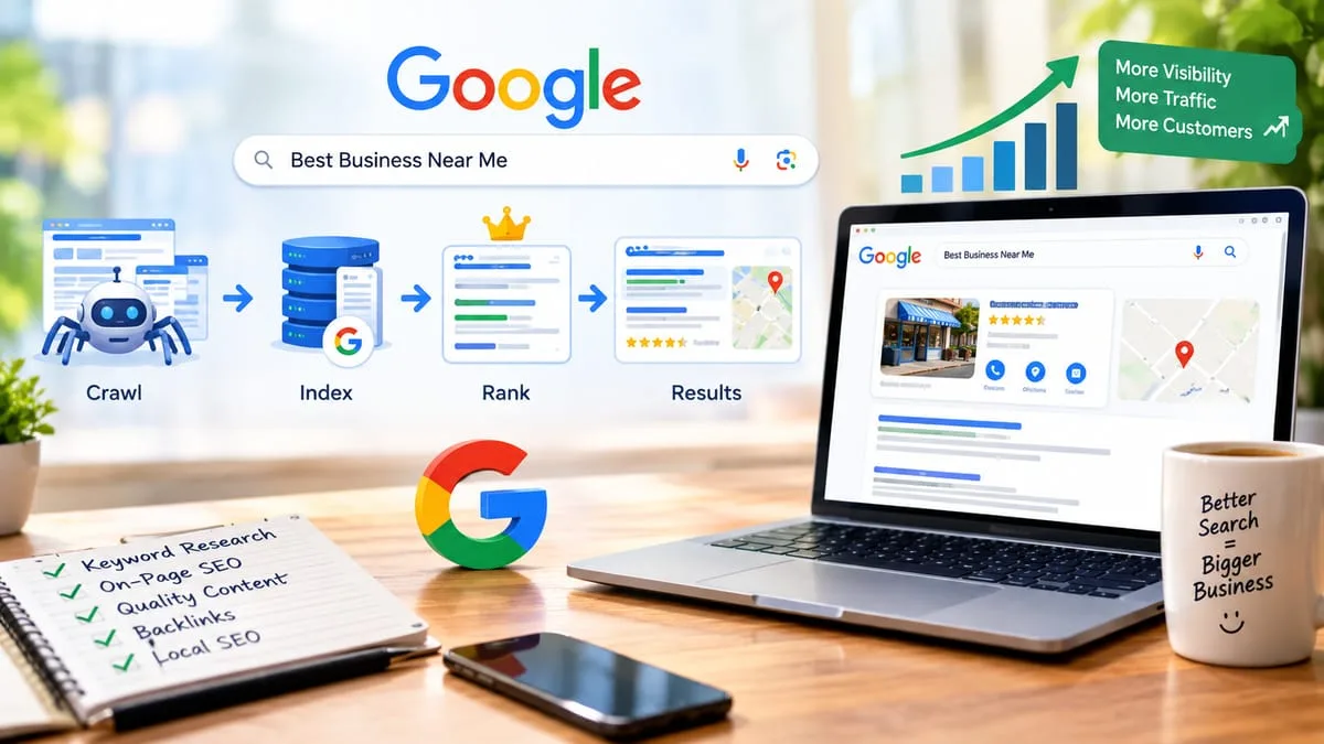 gogle search process in business
