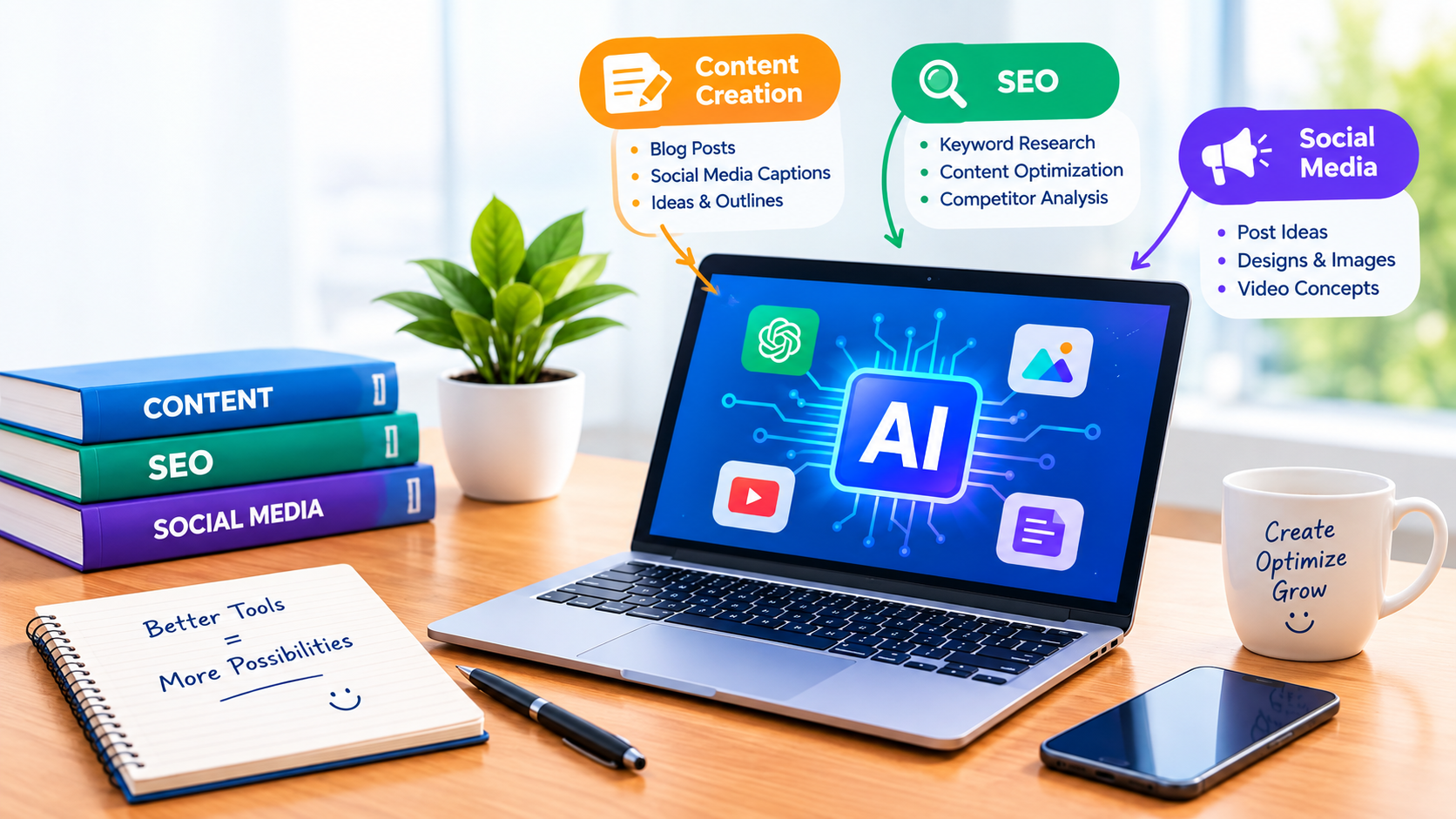 Best AI tools for content creation, SEO and social media